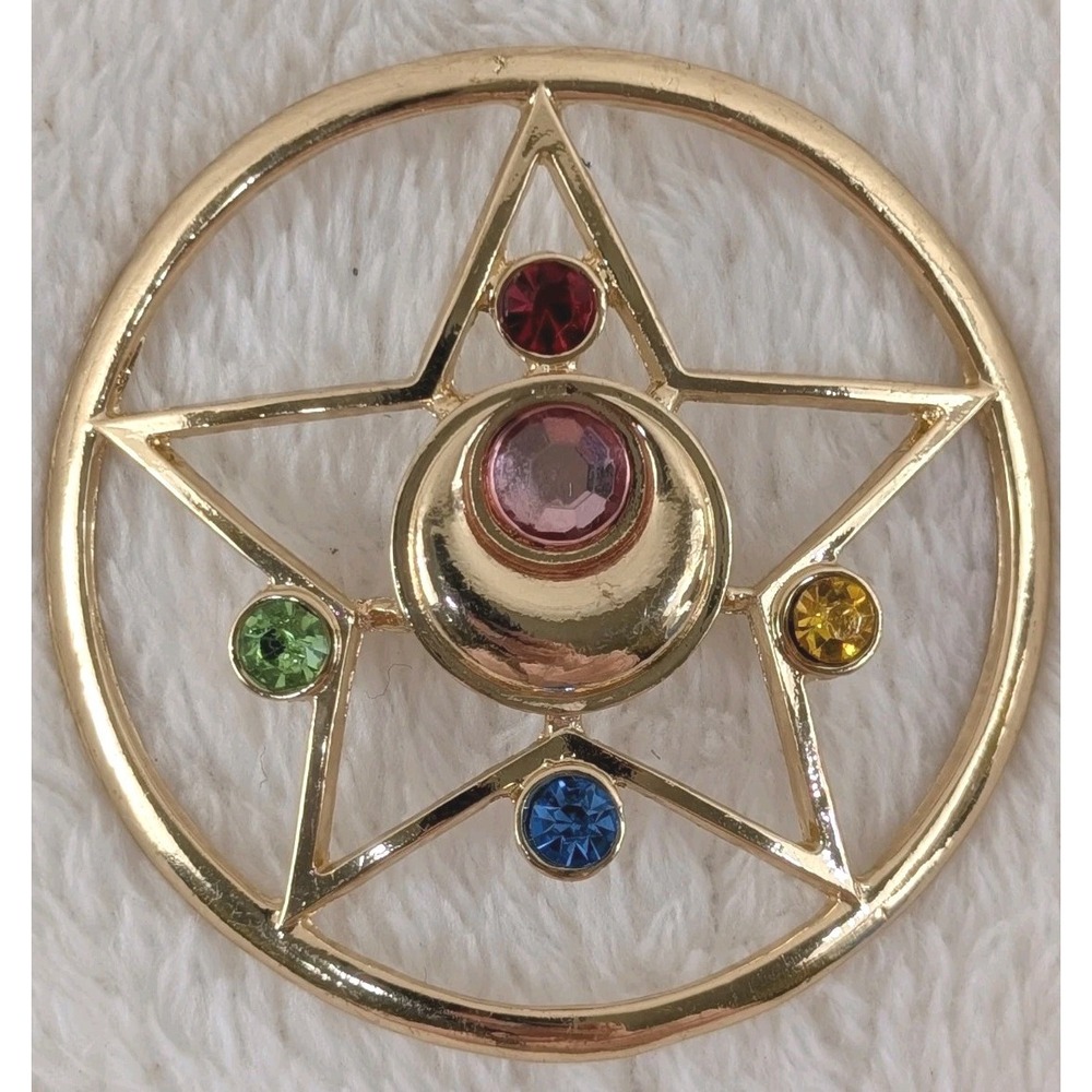 Vintage Sailor Moon Star Pendant Metal Gemstones ©N.T/PNP‎ T.A 1990s Anime